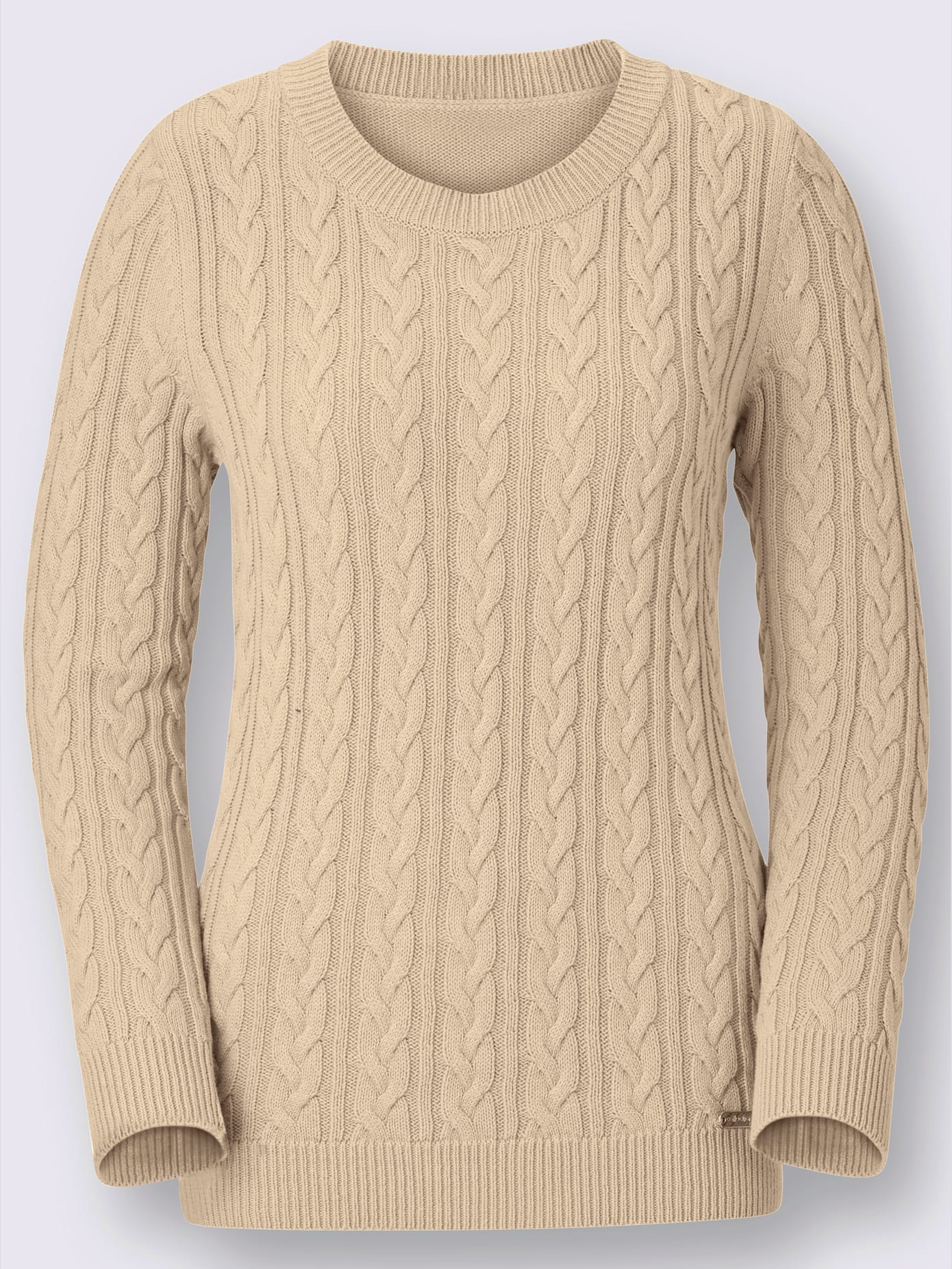 Pull en coton torsadé avec finitions côtelées