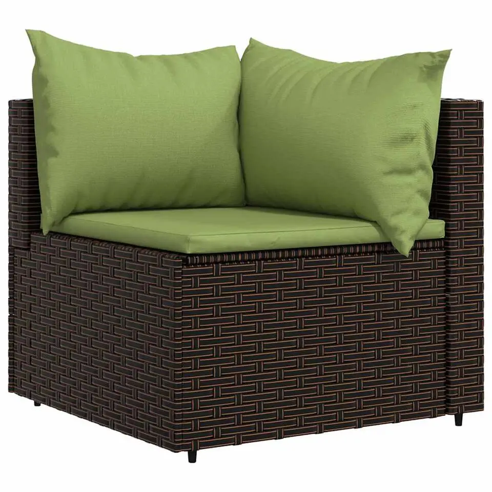 vidaXL - Hoekbank - Bruin - Poly rattan