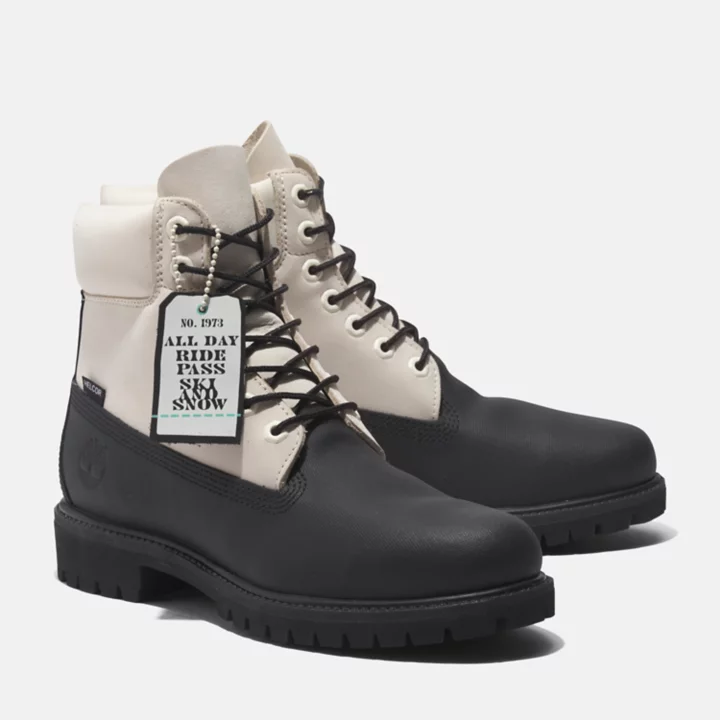 Bota Timberland Premium de 6 polegadas para homem, em preto/branco