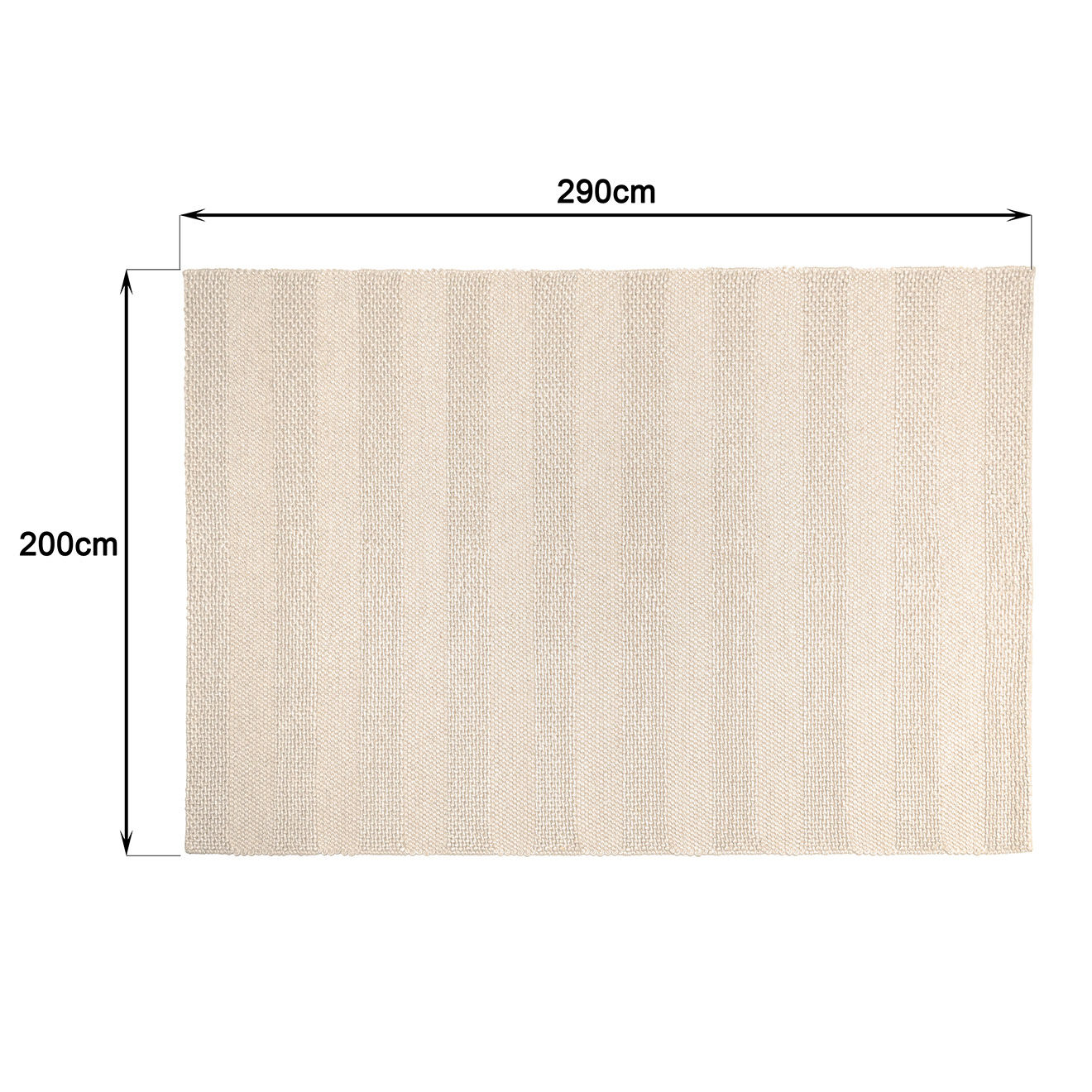 Macabane Tapis en Laine tissée Quentin beige - 290x200 cm