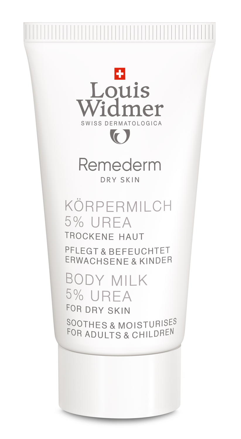 LOUIS WIDMER Remederm Körpermilch 5% Urea<br>200 ml, Emulsion zur Anwendung auf der Haut, ohne Parfum