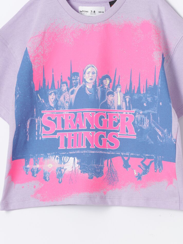 Camiseta estampada de Stranger Things da Netflix - Lilás