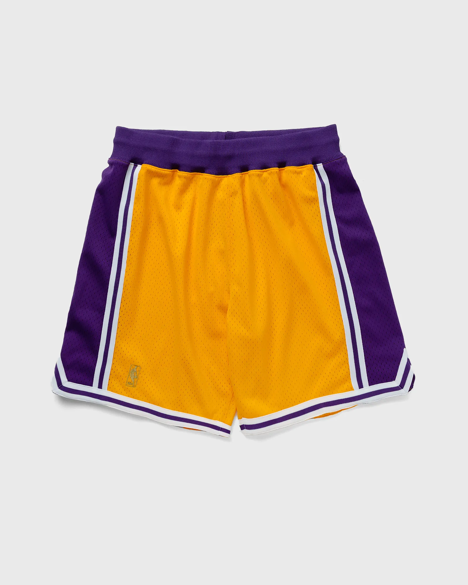 Shorts autênticos da NBA da Mitchell & Ness, Los Angeles Lakers, uniforme de casa, temporada 1996-97.