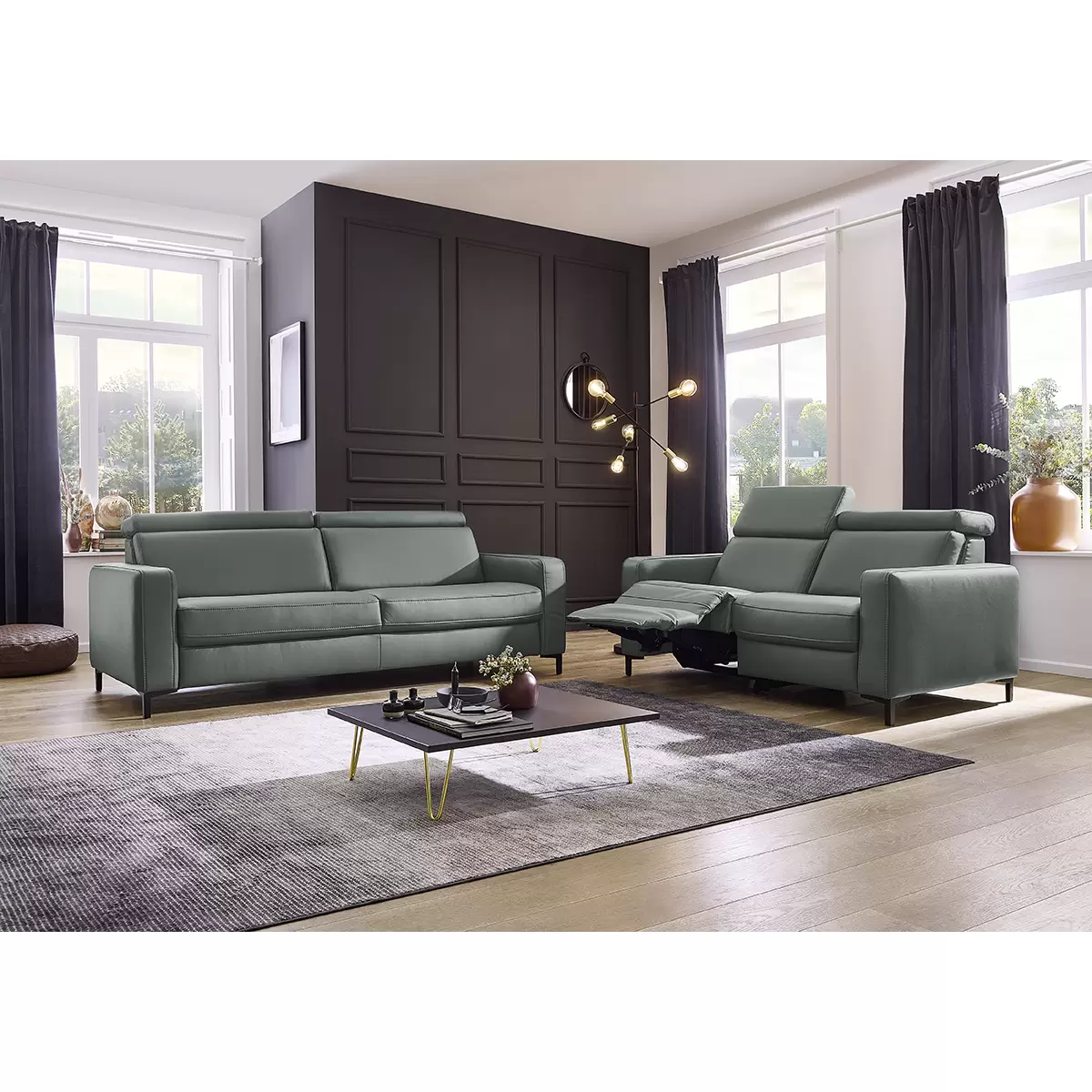 3er Sofa Venezia Blaugrau