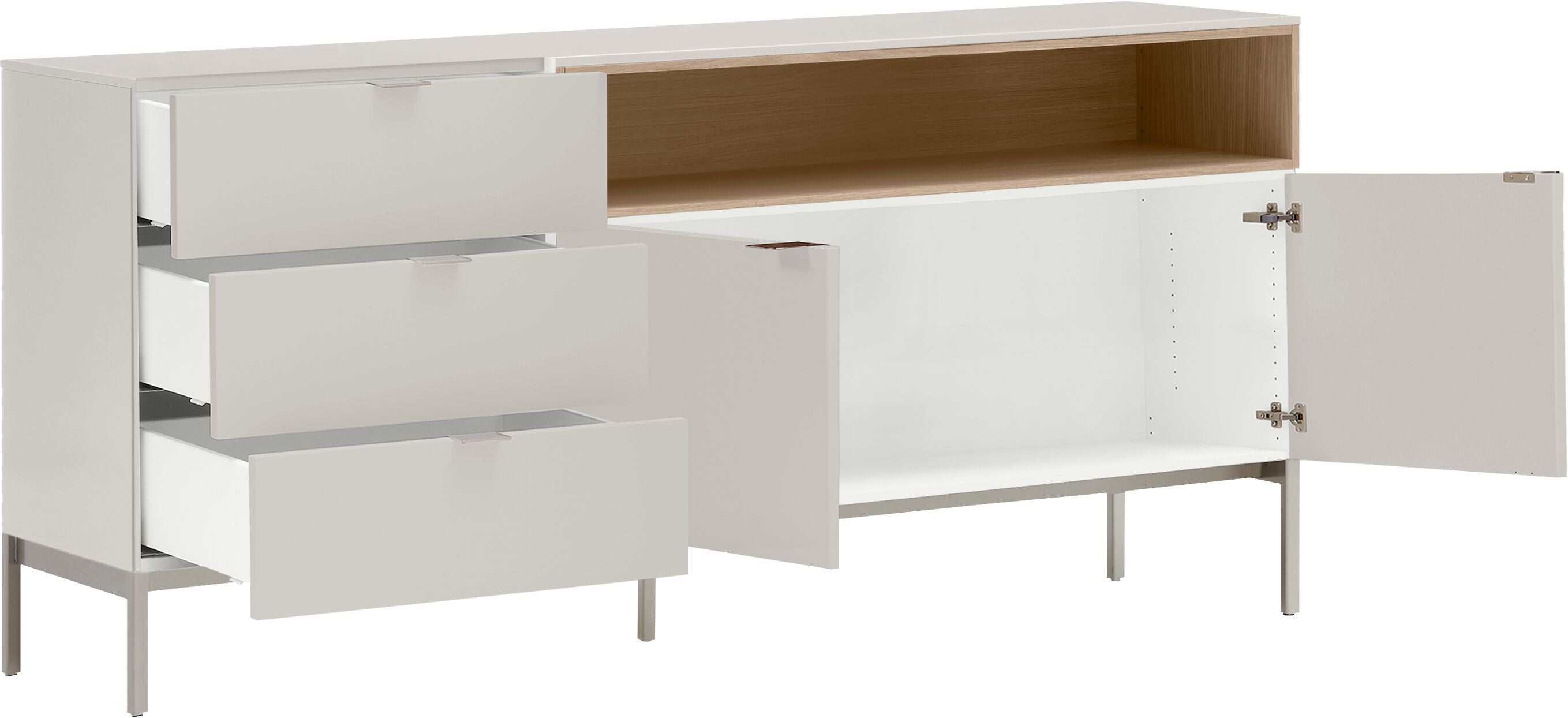 Sideboard - Taupe / B: 168.0 cm x T: 40.0 cm x H: 77.1 cm