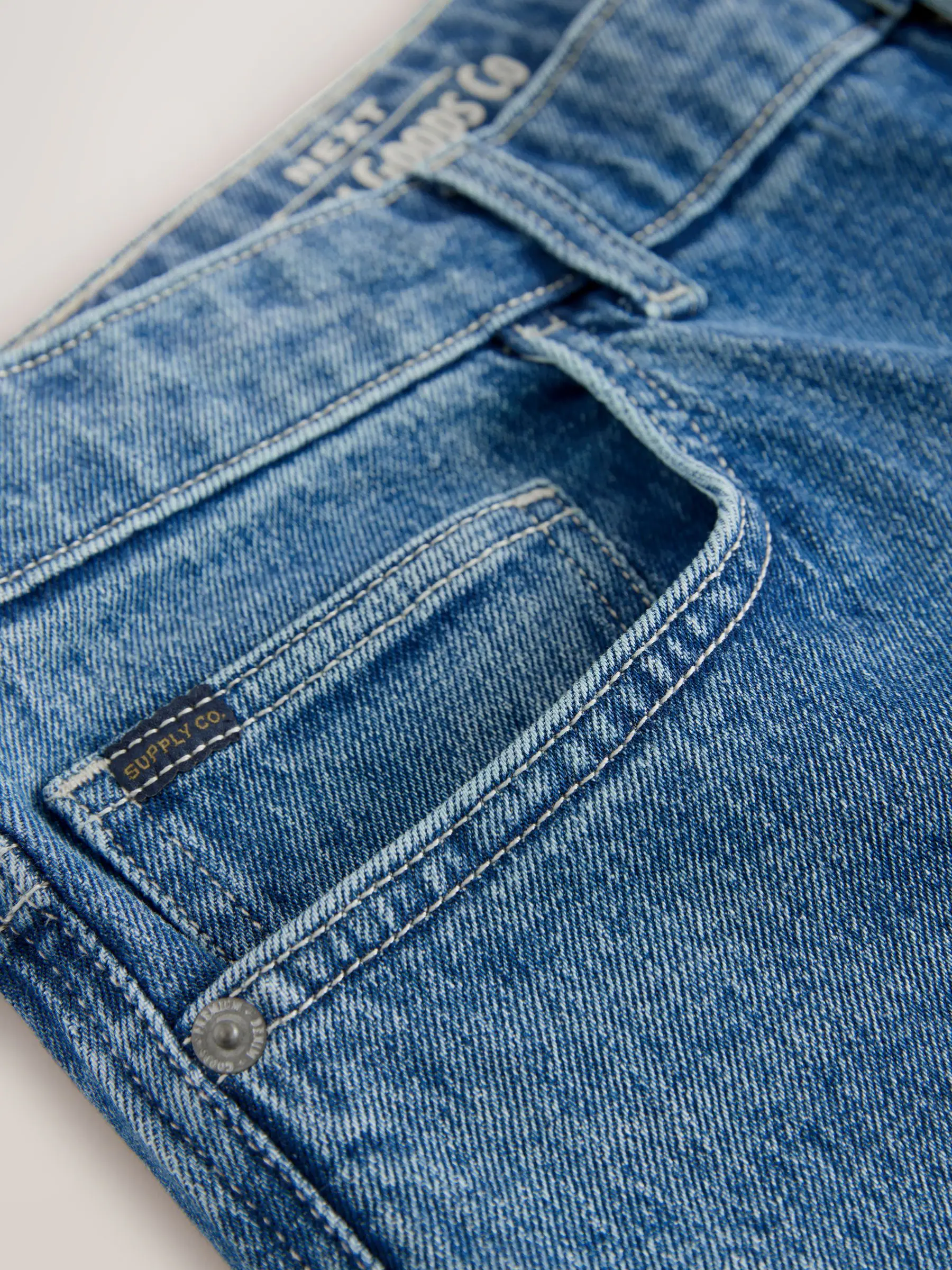 Mediumblauw getint - Straight fit - Vintage wash denim jeans