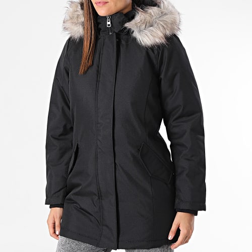 Parka Capuche Fourrure Femme New Katy Noir