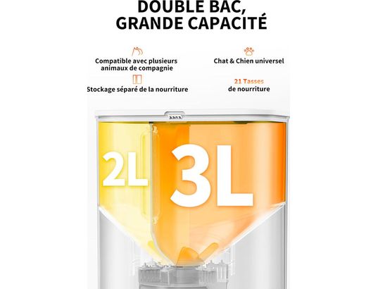 PETKIT - Distributeur de croquettes YUMSHARE DUAL-HOPPER avec caméra (D4SH) - 7659
