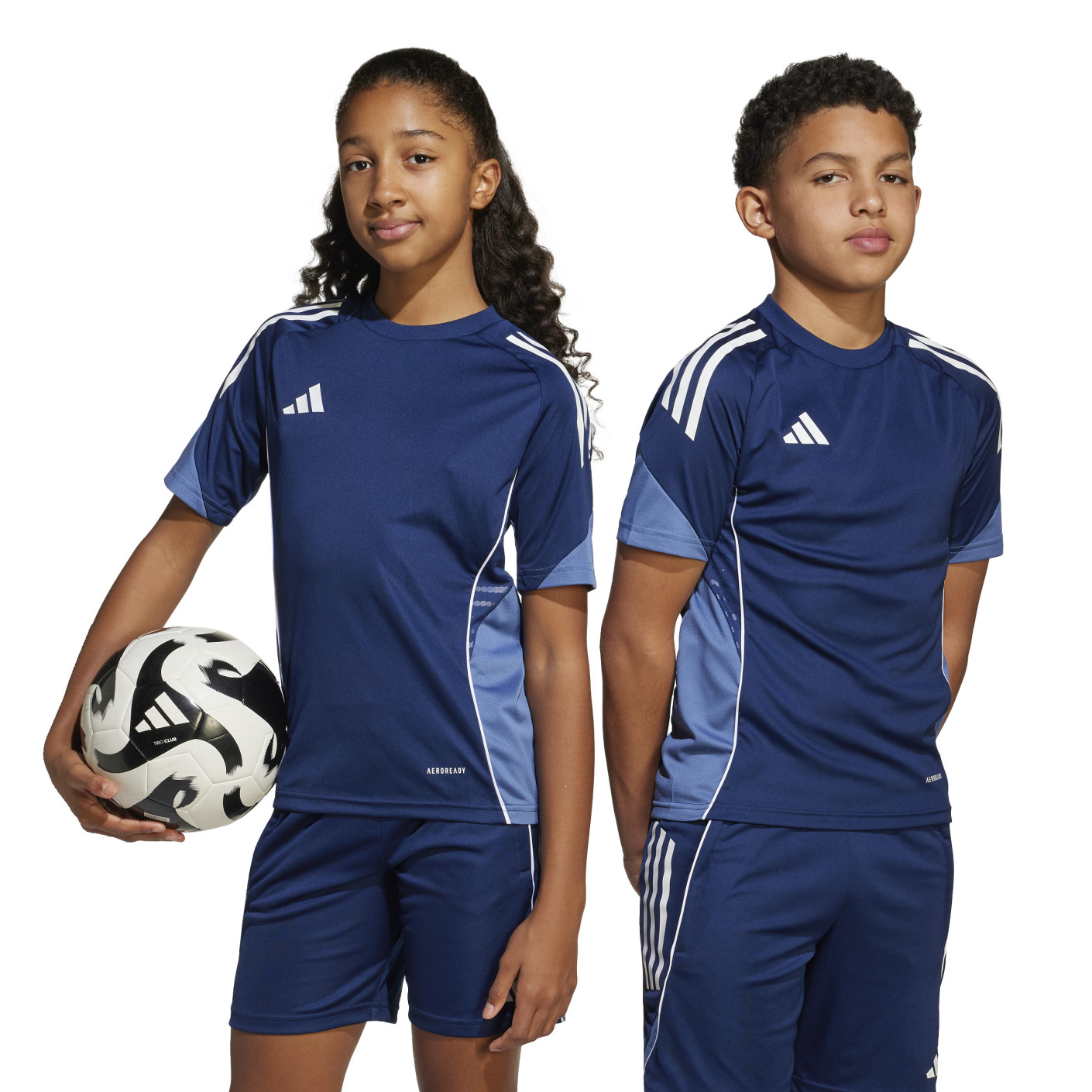 Adidas Tiro 25 Competition Trainingsshirt Kids Donkerblauw Wit