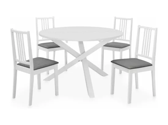 Mobilier de salle à manger 5 pcs MDF Blanc