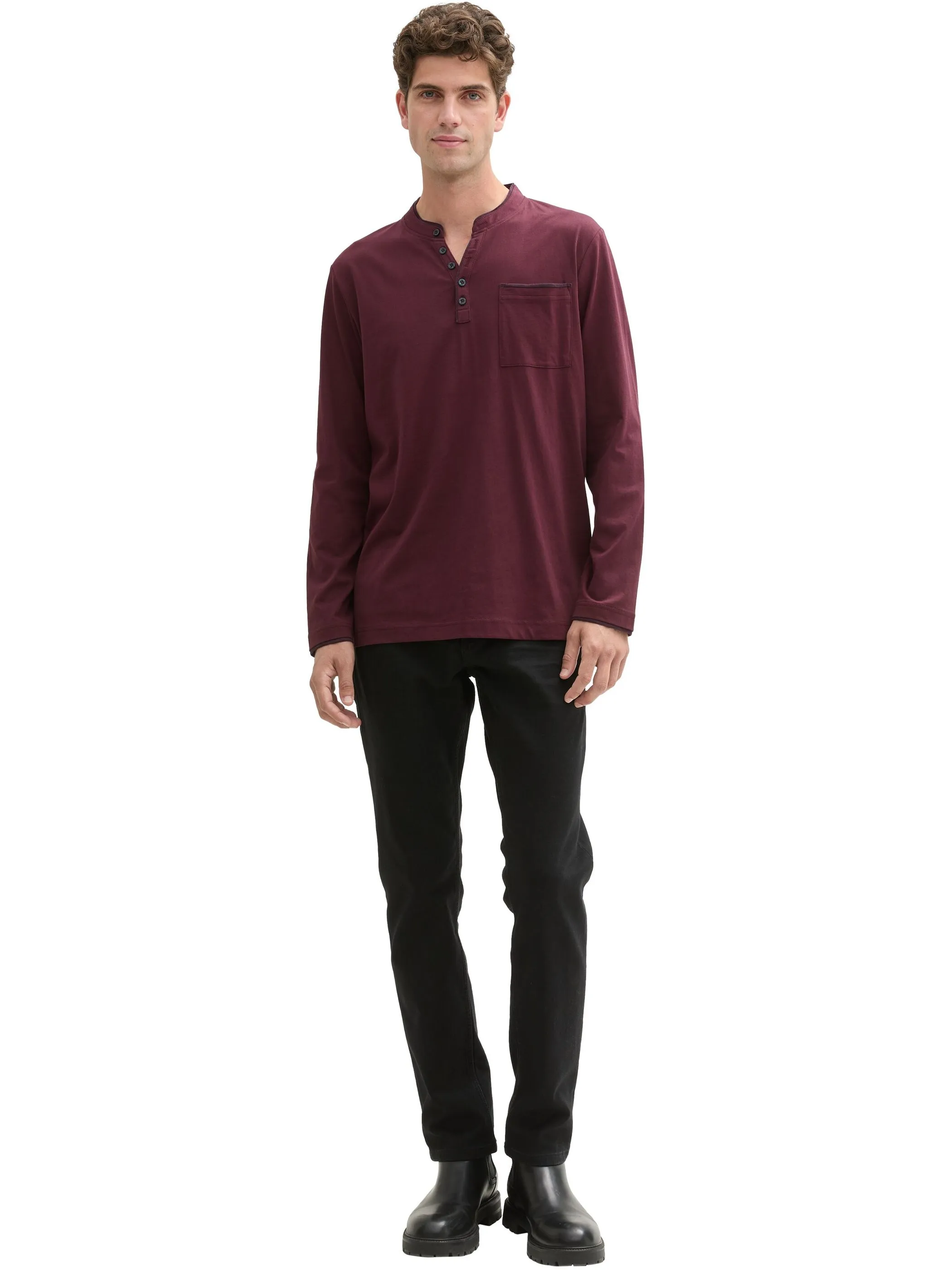 Herren Shirt mit Serafinoausschnitt