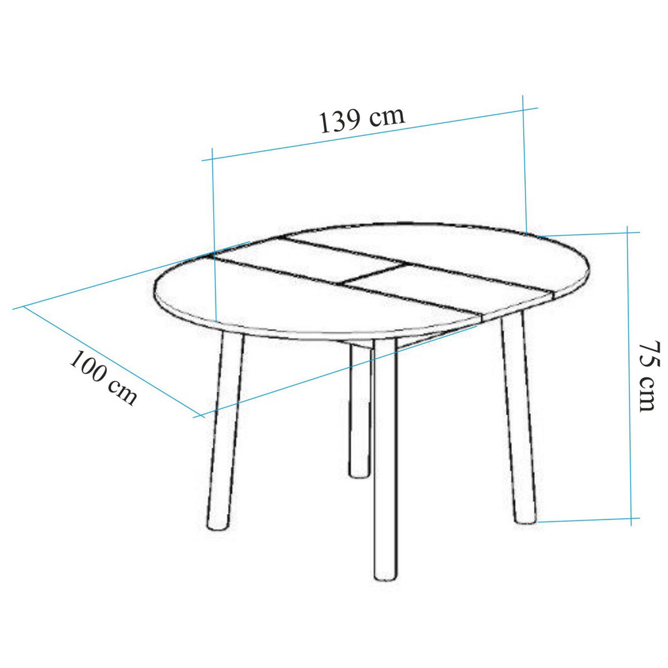 Homitis Table extensible + 4 Chaises Oliver chêne/blanc