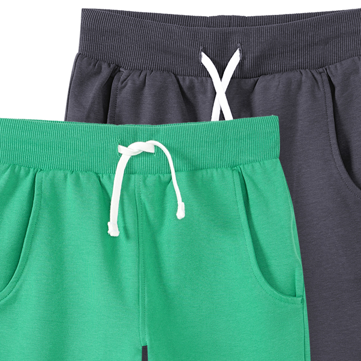 Famy 2 Baby Joggingshorts im Set grün / dunkelgrau