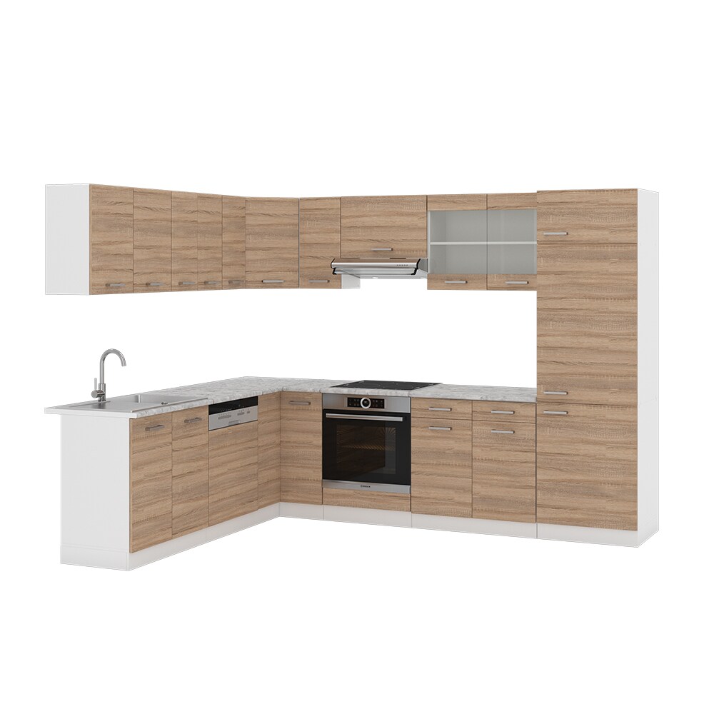 VICCO KÜCHENZEILE R-LINE ECKKÜCHE WINKEL KÜCHE EINBAUKÜCHE SONOMA EICHE