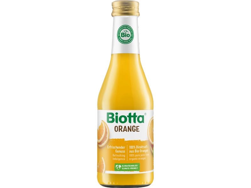 Biotta Säfte Orange Bio 12 x 0.25 l Biologisch zertifizierter Fruchtsaft aus Orangen