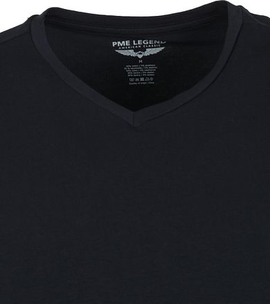 PME Legend Basic T-shirt 2-Pack V-Hals Zwart PUW00230 kopen