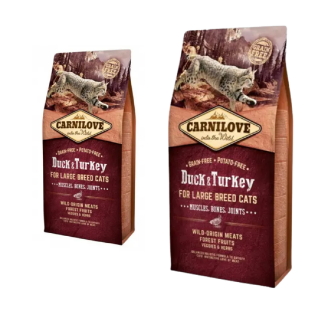 Croquettes Carnilove pour chat grande race Canard & Dinde