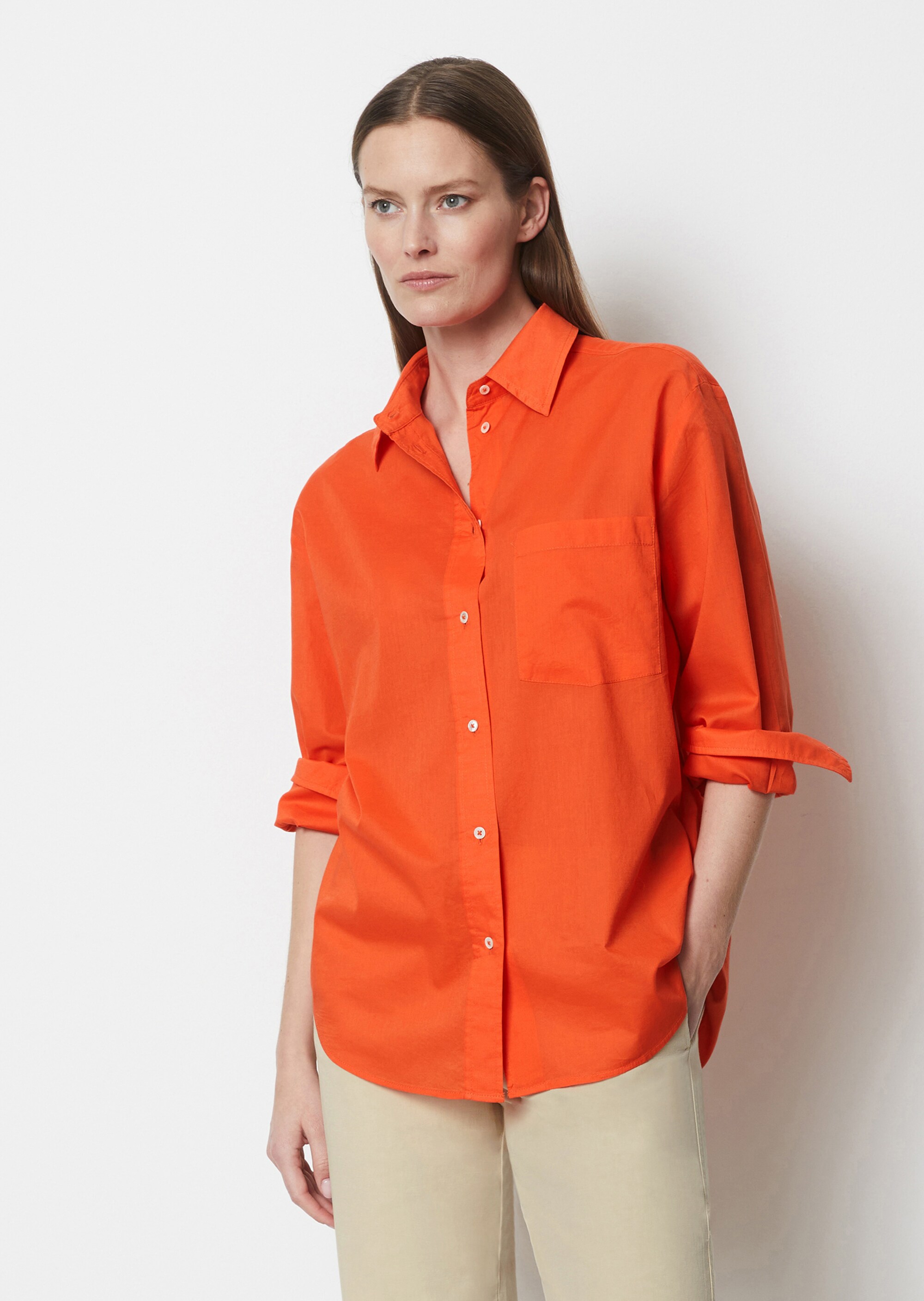 Langarm-Bluse regular aus Silky-Touch-Voile-Qualität