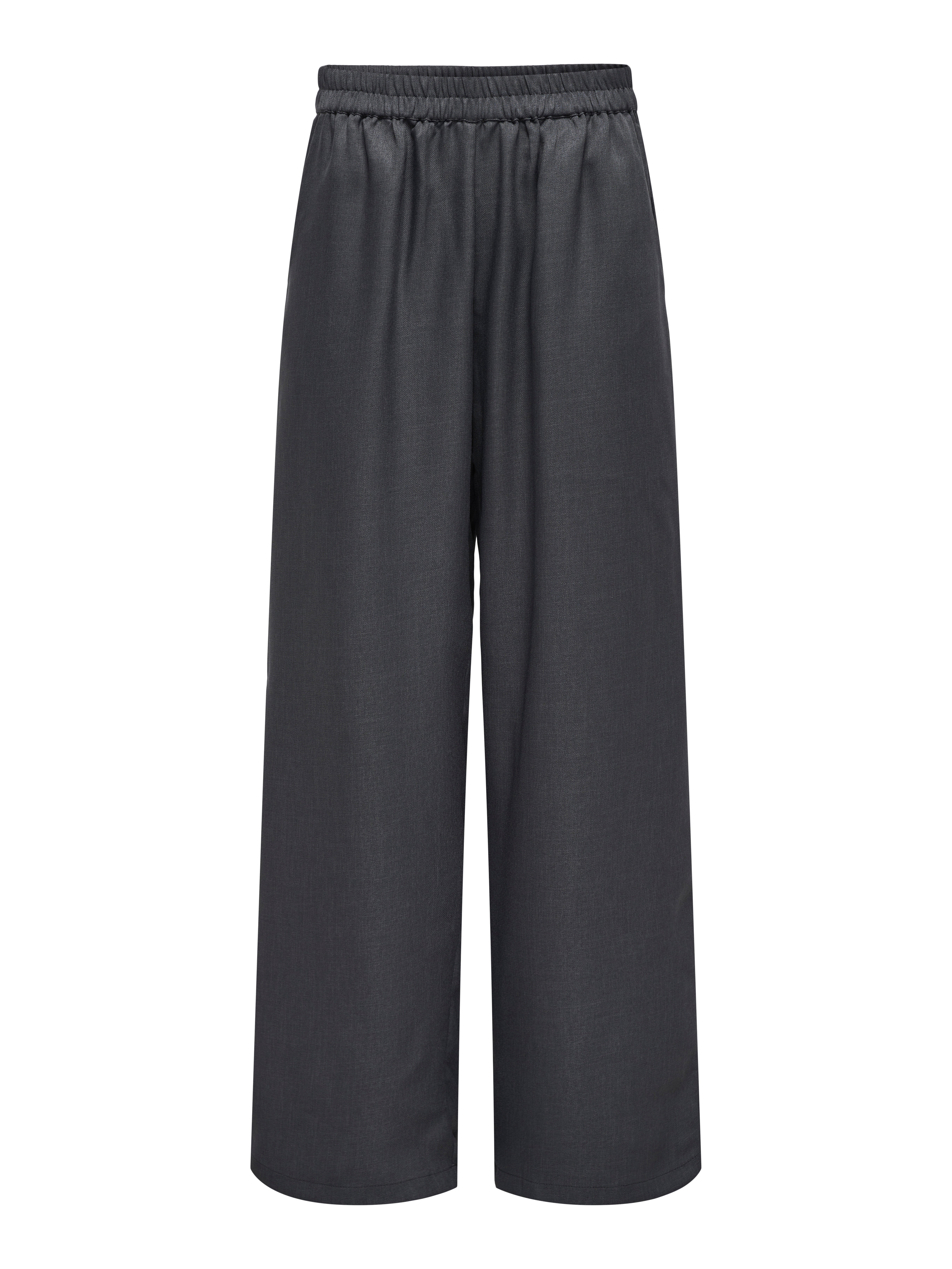 ONLLULU Normal geschnitten Hose mit weitem Beinschnitt Dark Grey Melange