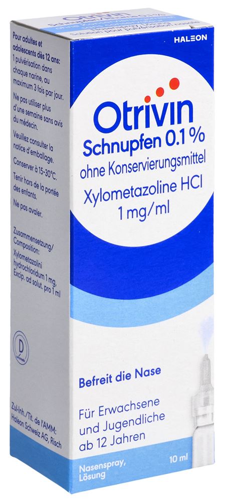 OTRIVIN Schnupfen 0.1 %<br>10 ml, Dosierspray, Nasenspray, Lösung, ohne Konservierungsmittel