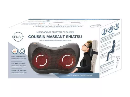 Coussin massant - Relaxant - Shiatsu - Noir
