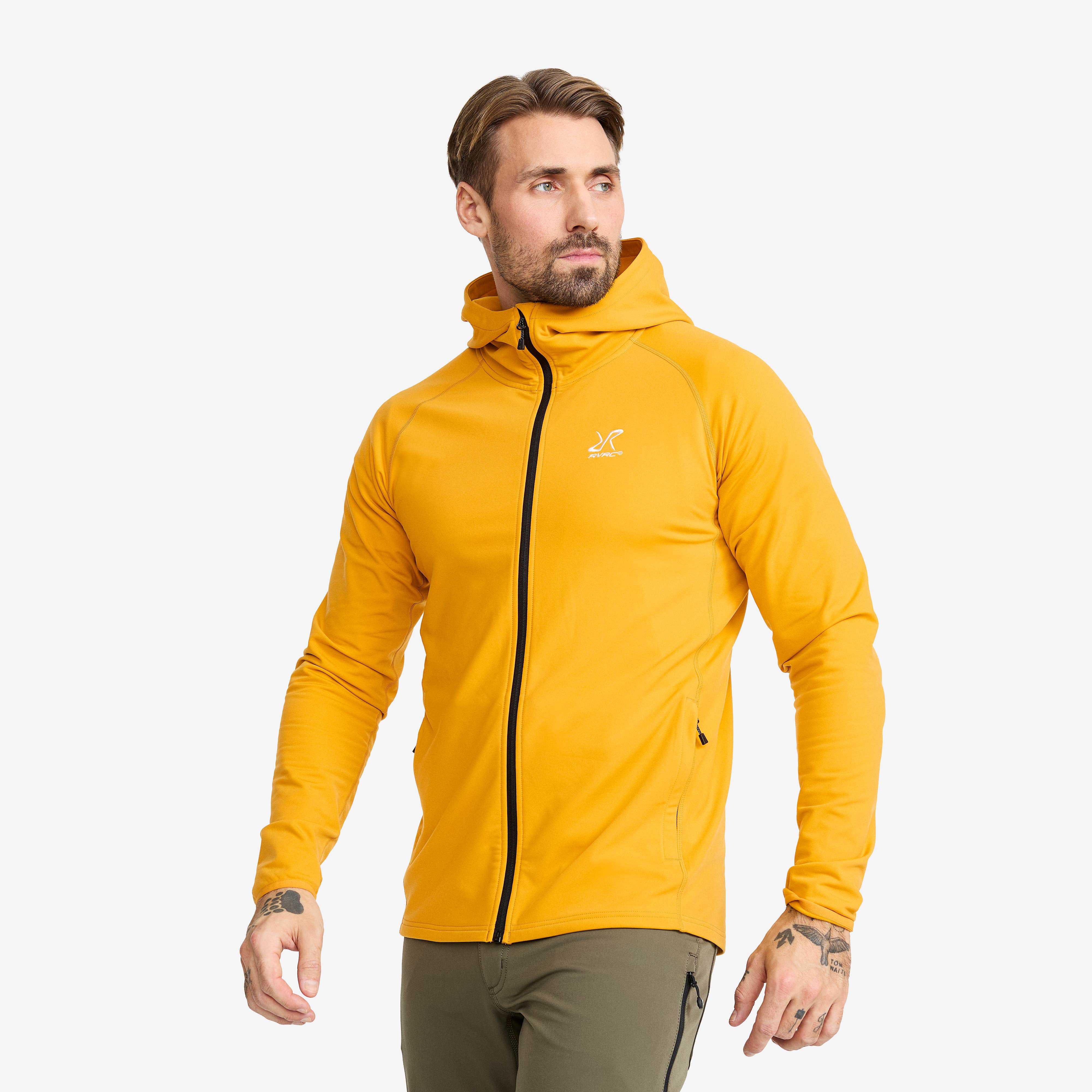 Evolution Light Stretch Fleece Hoodie Herre Nugget Gold