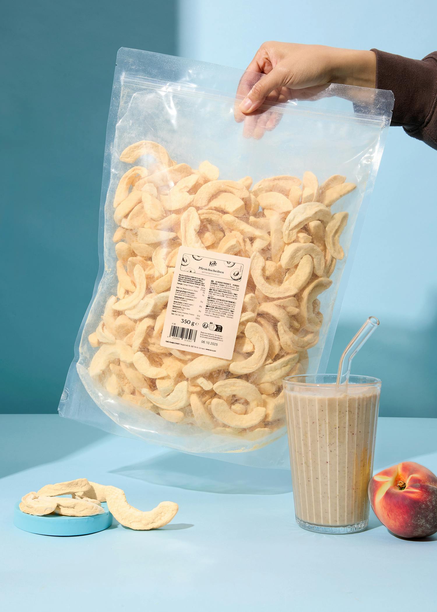 Gefriergetrocknete Pfirsichscheiben 350 g