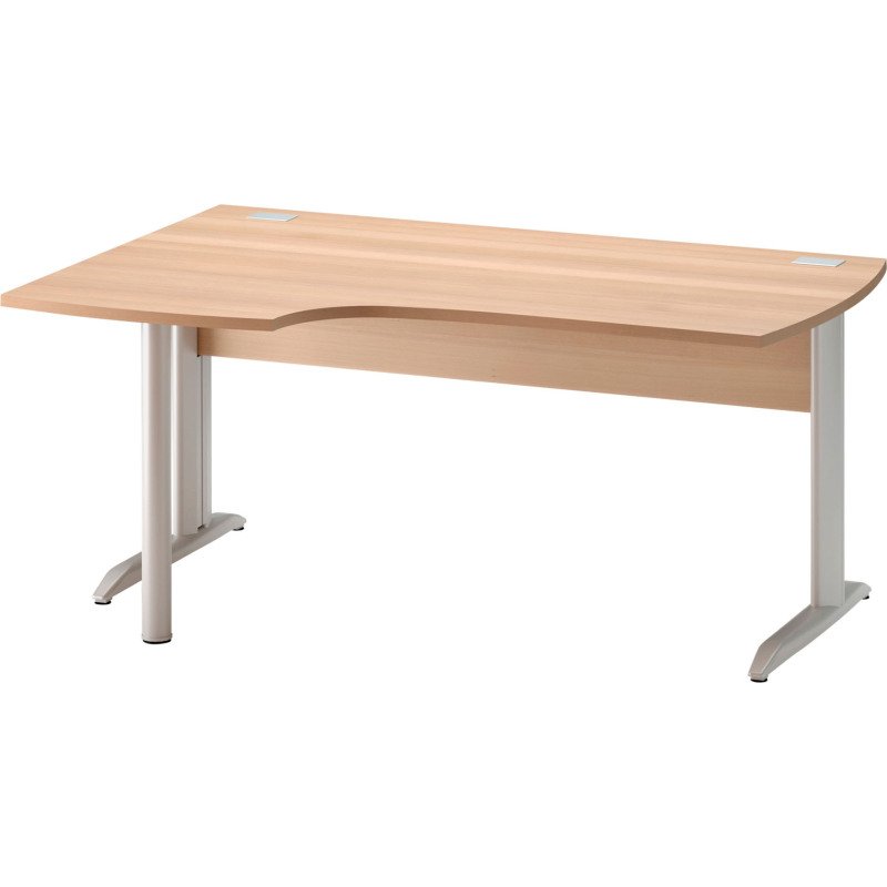 Bureau d'angle compact Quarta Plus L 160 cm piètement métal