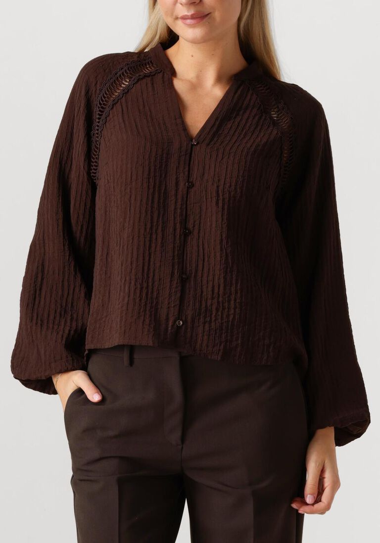 bruine co'couture blouses shina lace v-shirt