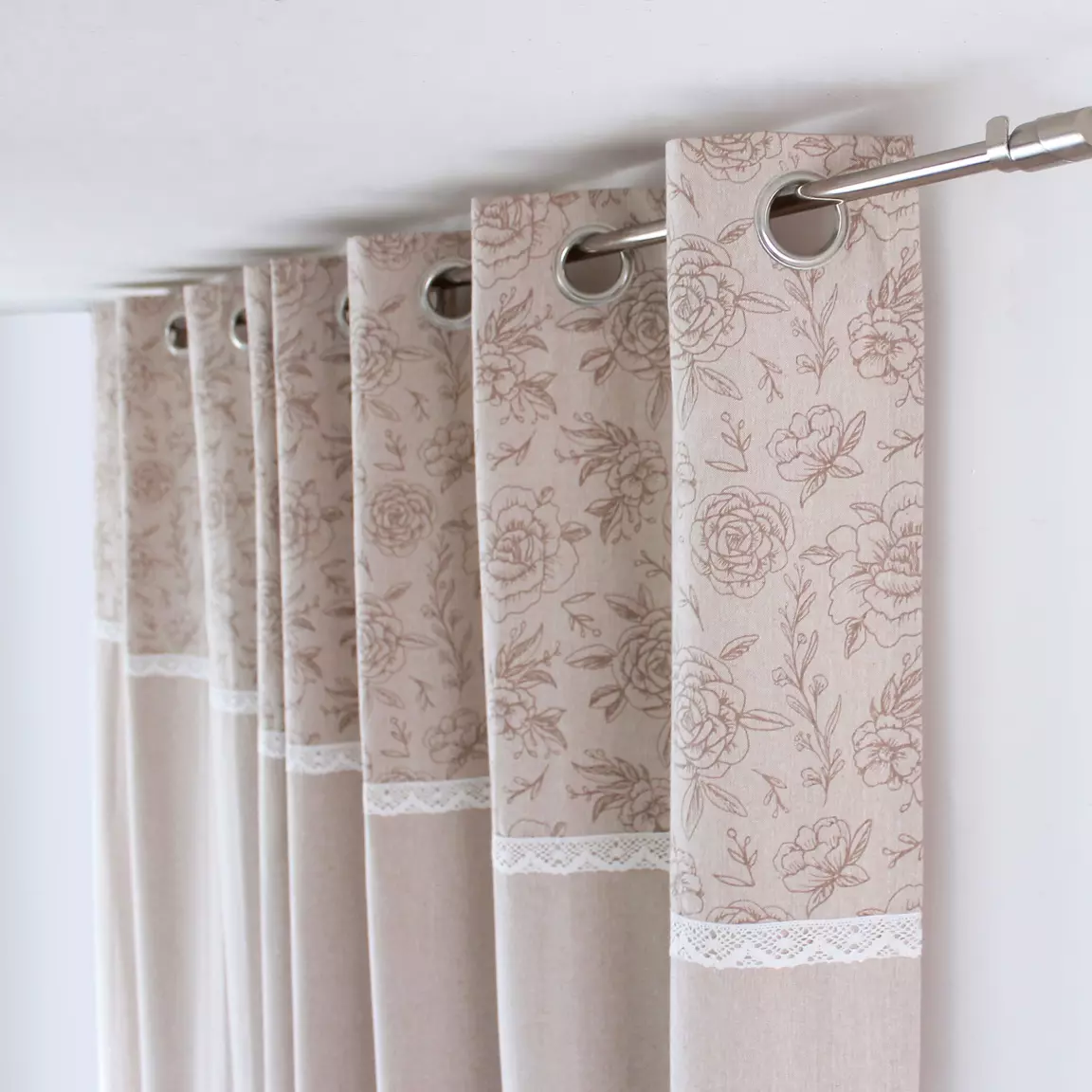 Rideau coton recyclé (140 x 240 cm) Rosa Beige