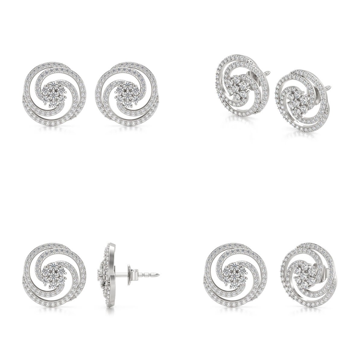 Boucles d'oreille en argent 925 et Diamants - Aden Bijoux