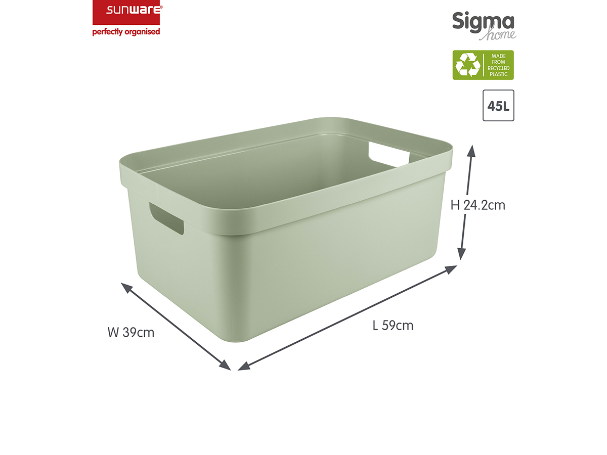 Sunware sigma home set van 2 45l opbergbox - groen