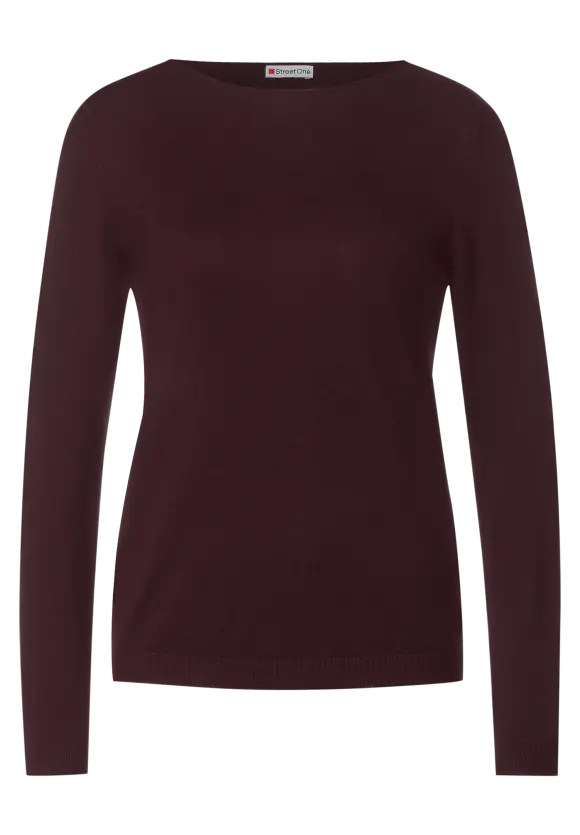 Basic Feinstrickpullover - plummy wine