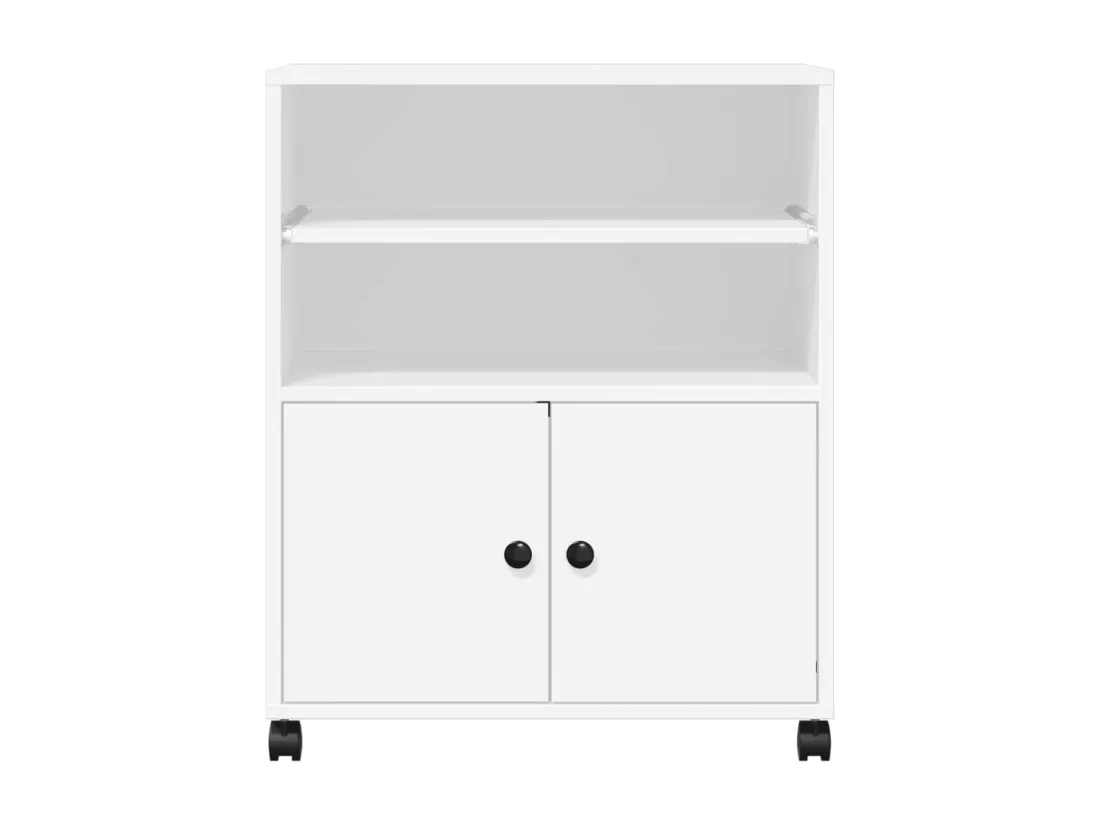 Support d'imprimante avec roulettes blanc 60x48x74 cm