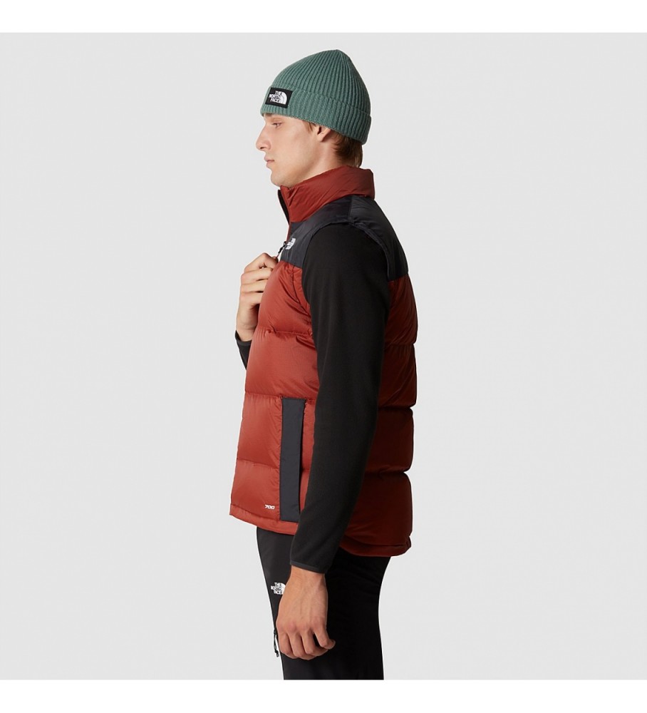 Colete de plumas The North Face Diablo, vermelho e preto.