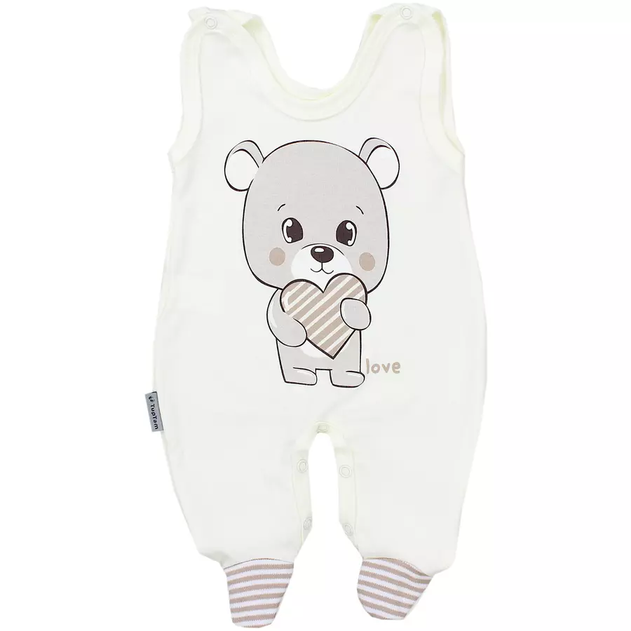 TupTam Baby Unisex Strampler-Set mit Aufdruck Spruch 2-tlg creme