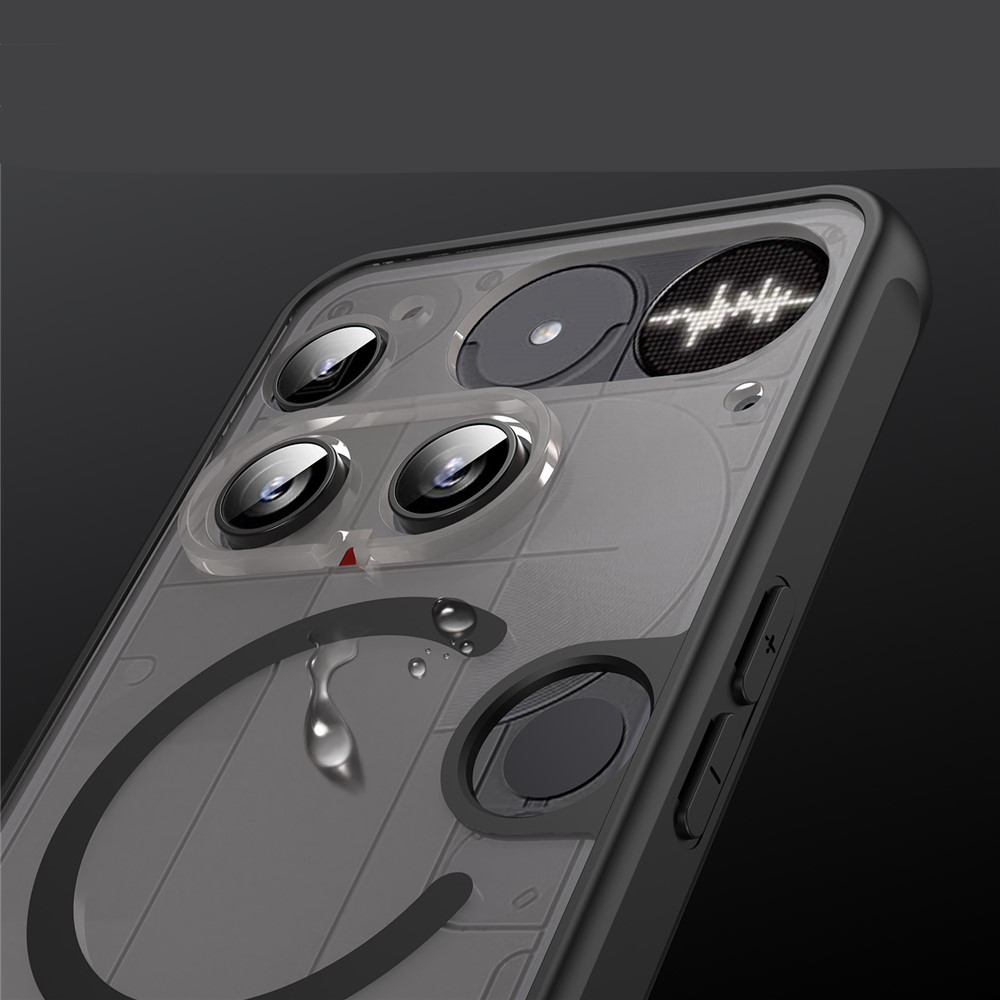 Nothing Phone (3) Hybrid Hardcase Hülle TPU Bumper   Kunststoff Rückseite MagSafe-Modul - Schwarz / Transparent