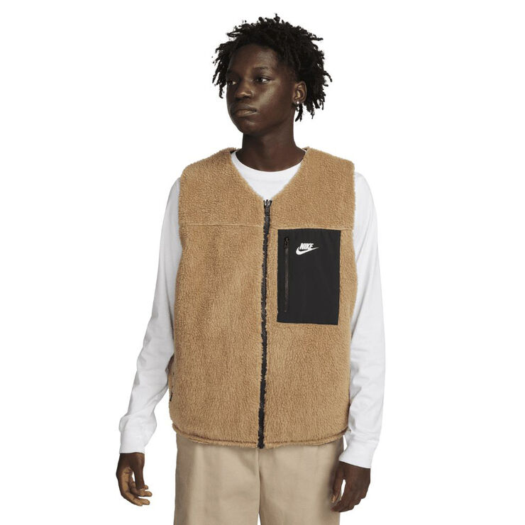 Nike club  reversible winterized vest Dk driftwood/black/sail
