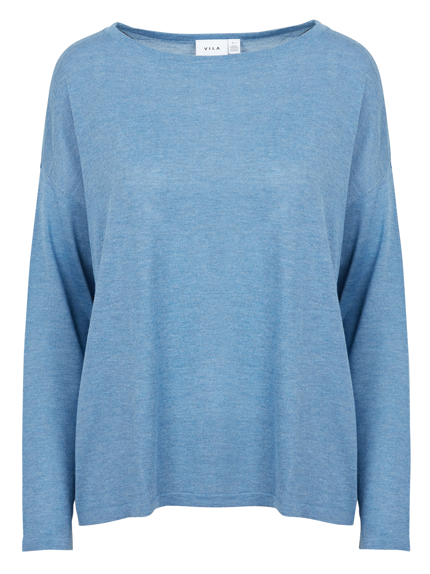 VIABELLA - Pull col bateau en maille mélangée | Bleu