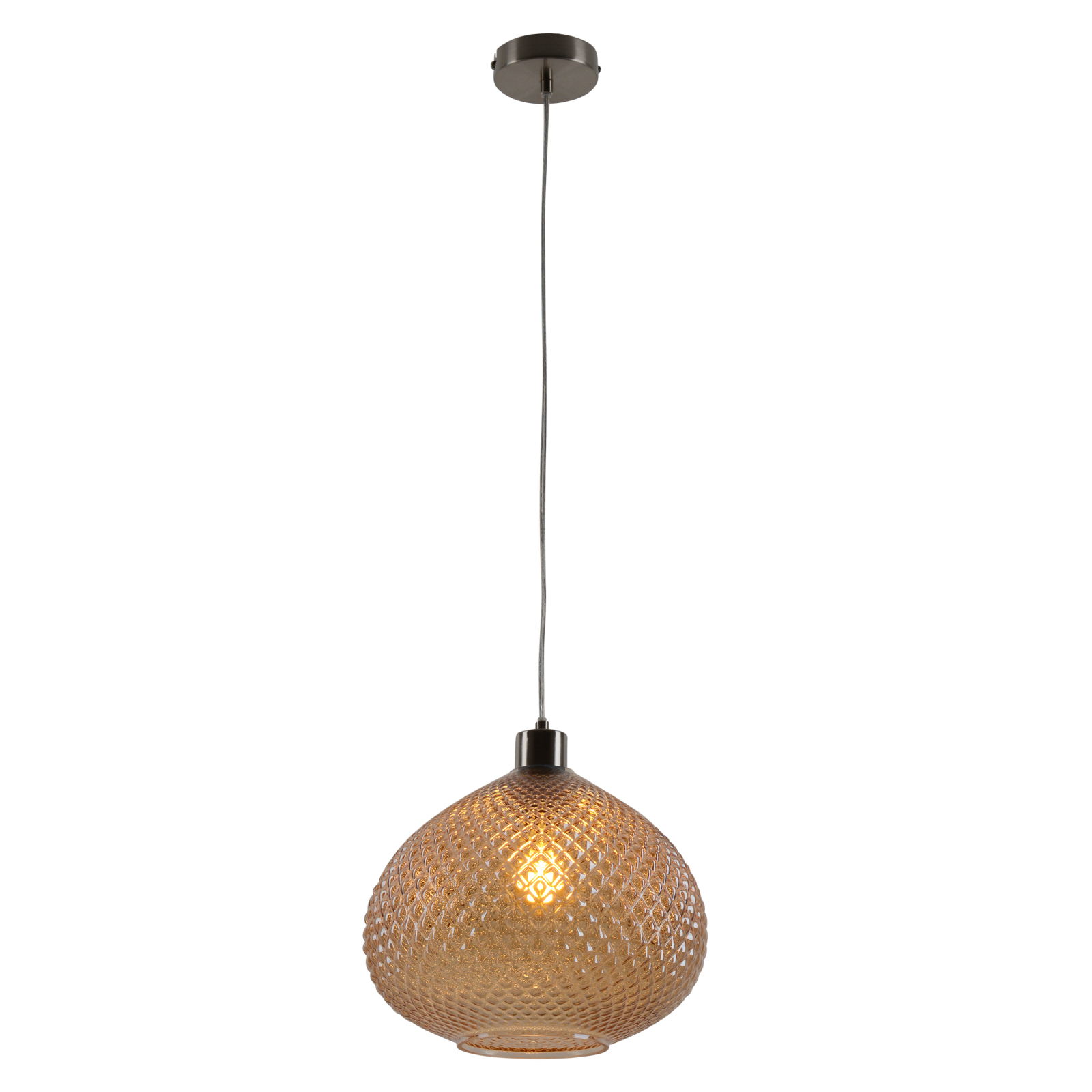 Glas-Pendelleuchte SURRAT - braun - Ø 29 cm