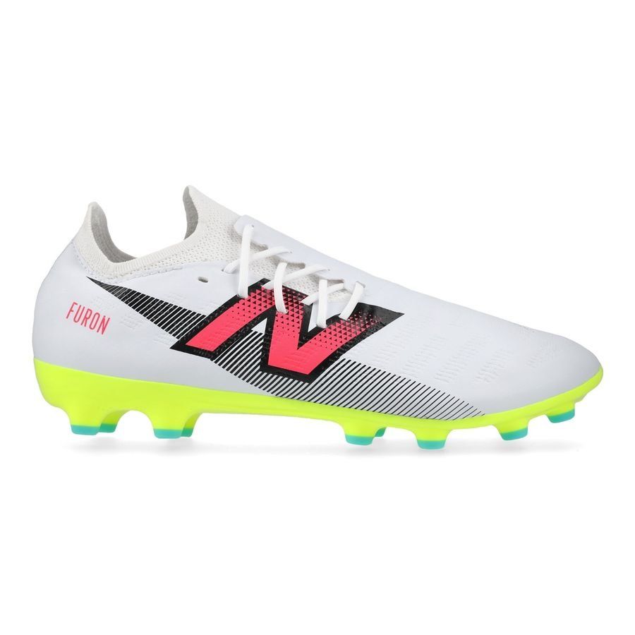 New Balance Furon V7 Destroy AG - Blanc/Violet/Jaune Fluo