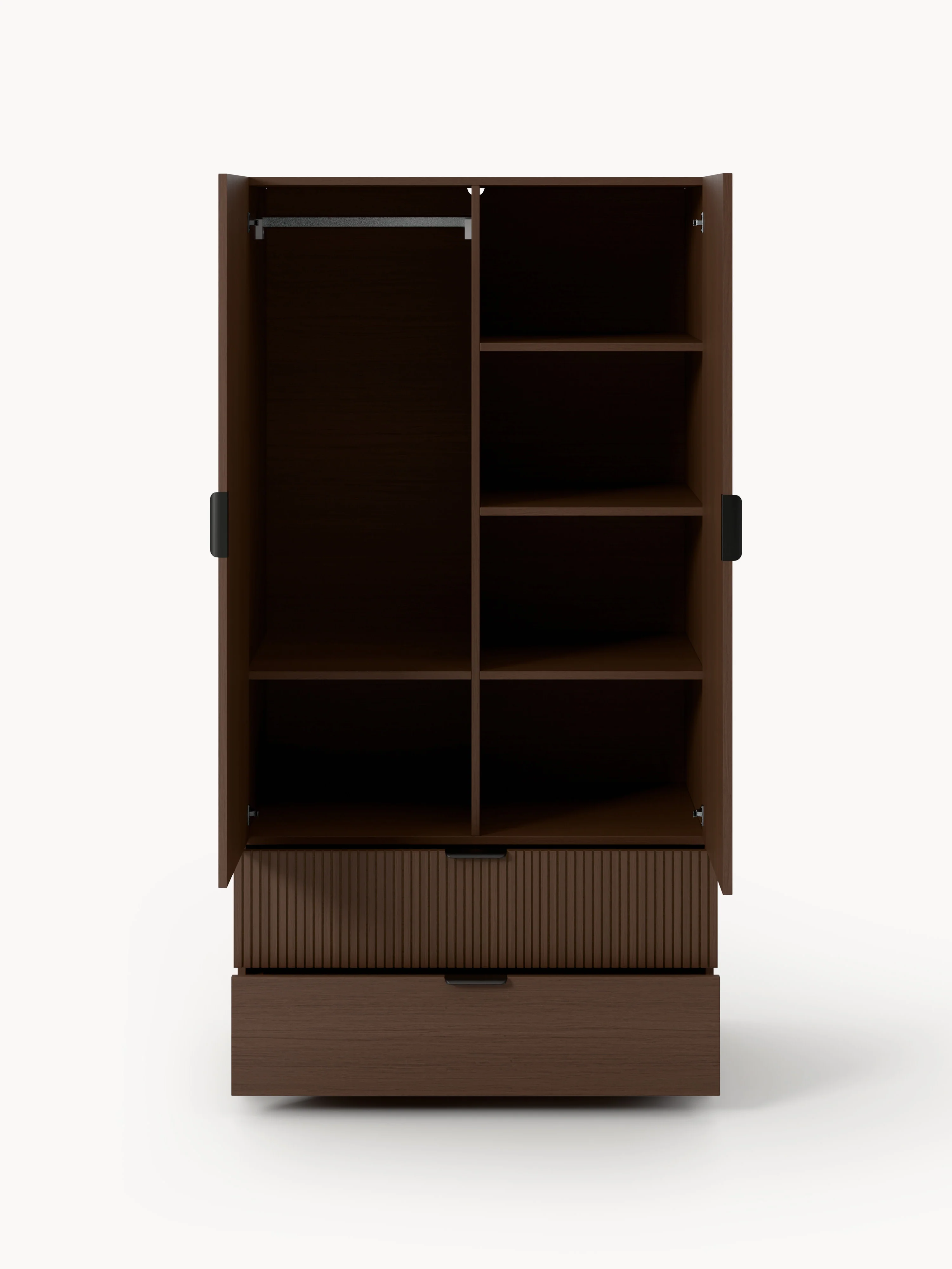 Houten compacte kledingkast Sato