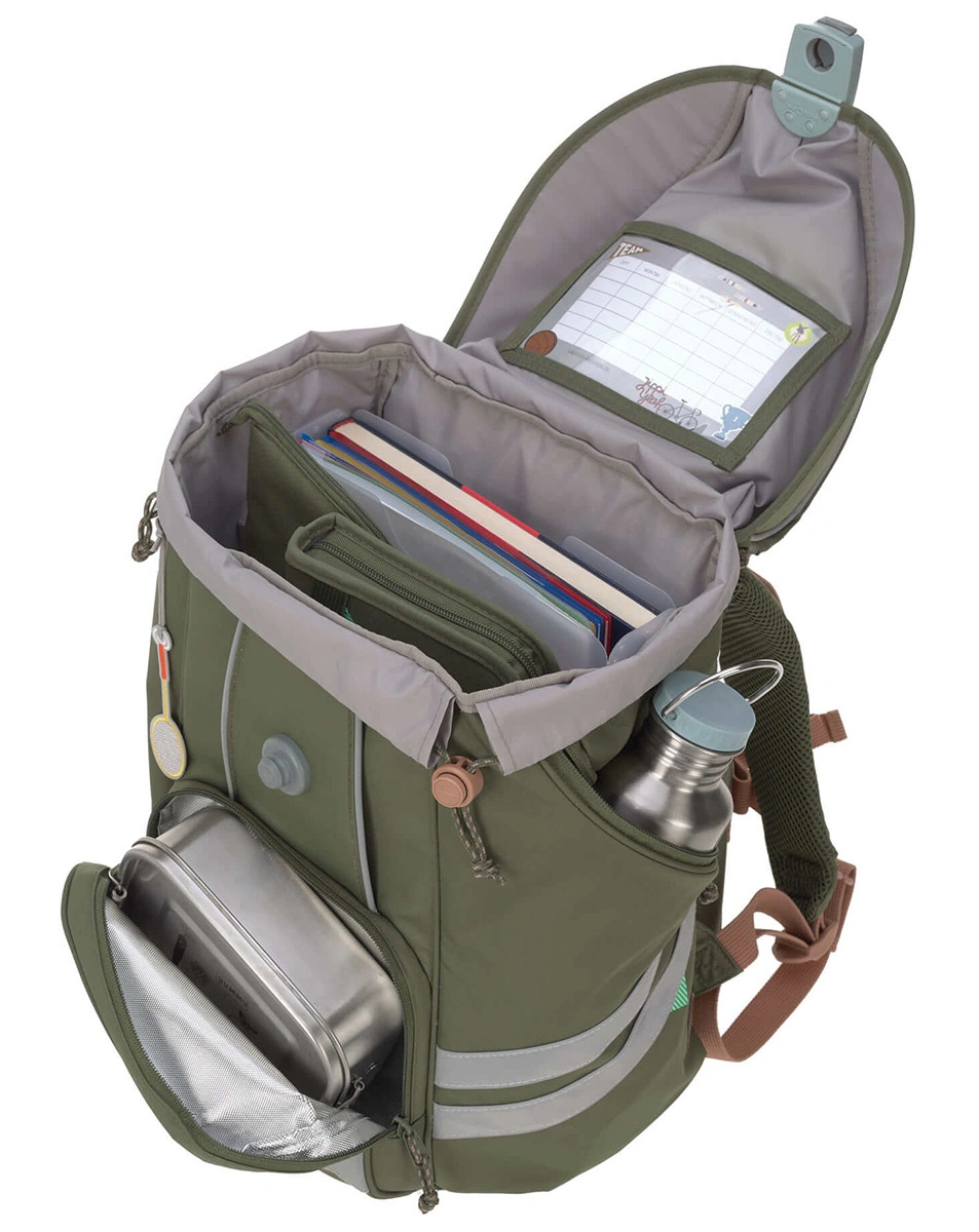 Schulranzen-Set UNIQUE (30x25x40) 9-teilig in olive
