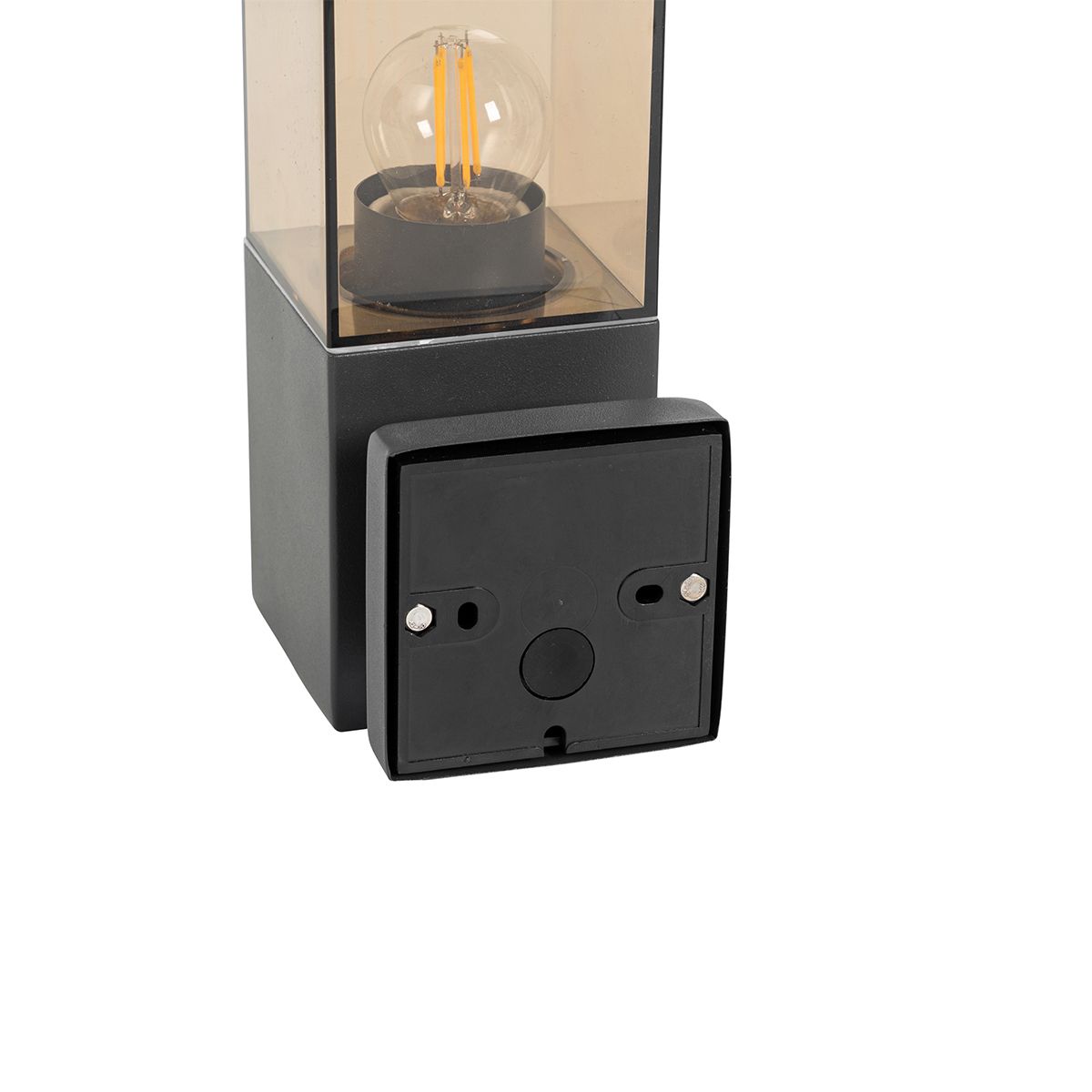 Moderne buiten wandlamp donkergrijs met smoke - Malios