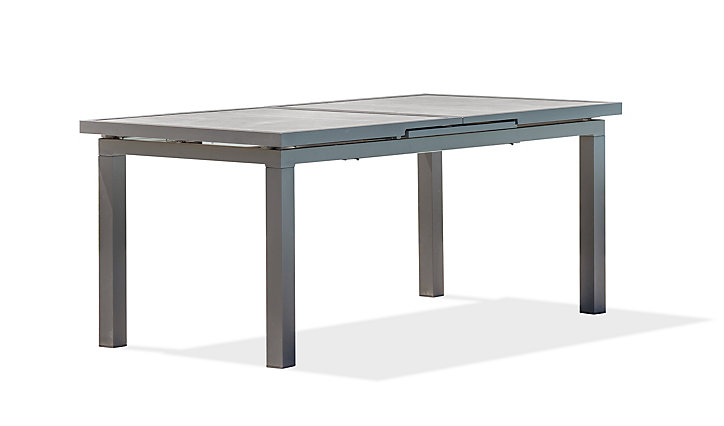Table de jardin extensible Venise en aluminium coloris gris anthracite L.190/250 x l.95 x H.77 cm