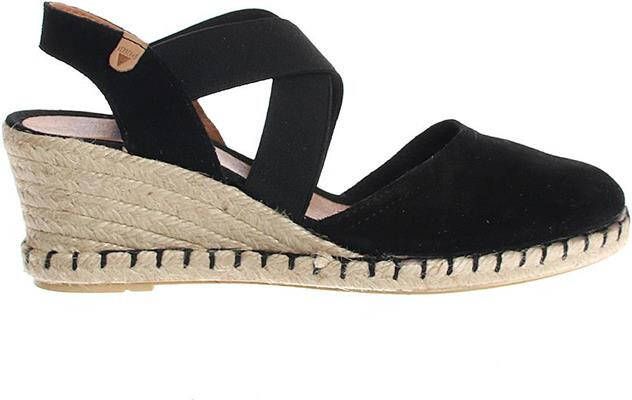 Verbenas Mila Serraje suède espadrilles zwart