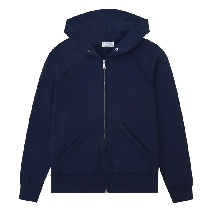 Velva Sheen Hoodie Zippé Coton | Bleu marine