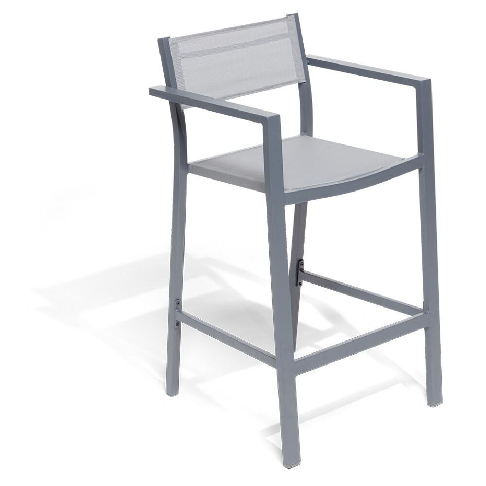 Chaise haute Oslow aluminium et textilène 55x53xH.96,5 cm
