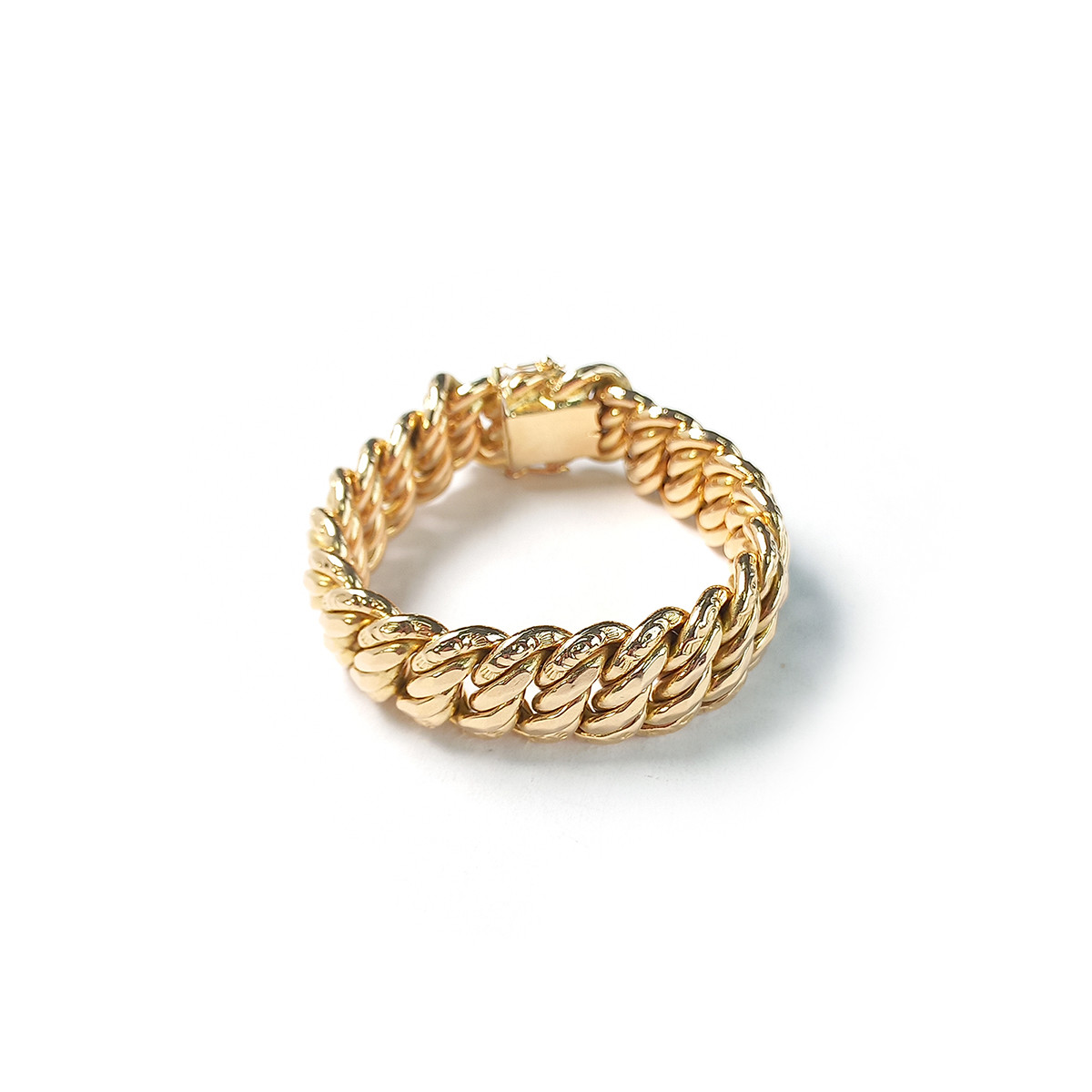 Bracelet d'occasion or 750 jaune maille américaine 18,5 cm