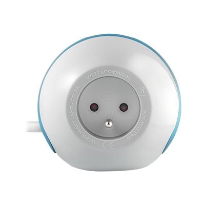 WATT & CO WATTBALL - Multiprise 3 prises - 2 prises 16A + 1 prise 6A + 2 USB - blanc/bleu